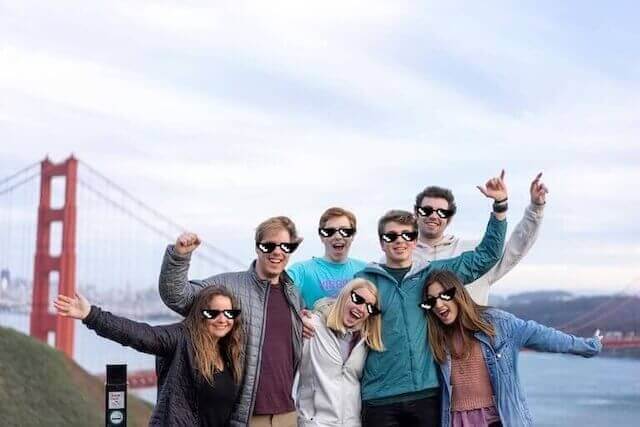 Photo with faces covered